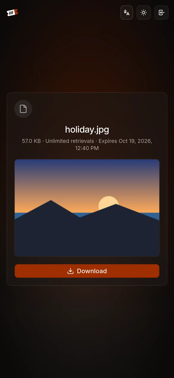 The share page on a phone